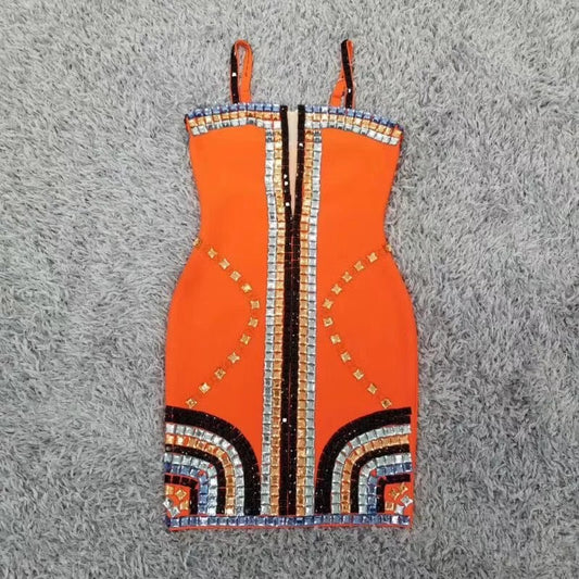 Kylie Bandage Stone Dress